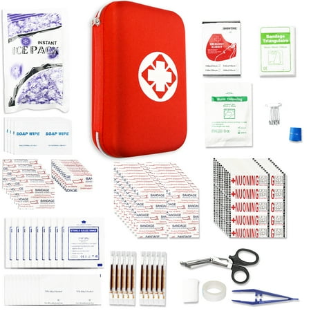 270 PCS First Aid Kits Car Travel First Aid Supplies Portable Emergency Survival Kit for Home Red AMORNING