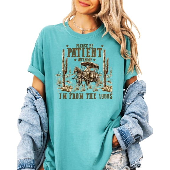 Be Patient With Me I'm from the 1900's Unisex Shirt Funny 80's and 90's Kids Tee Seafoam Shirt Adult X-Large