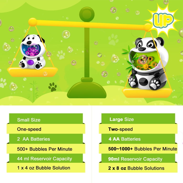 WisToyz Bubble Machine, Super Panda Bubble Blower for Kids, 500+