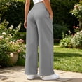 thumbnail image 4 of ClodeEU Women Elastic Drawstring High Waist Wide Leg Sweatpants,Casual Loose Pants with Pockets Gray,Women's Plus S, 4 of 6