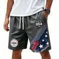thumbnail image 5 of Homeyce Man's Shorts Patriotic Graphic Independence Day Shorts Distressed Washed 250 Year American Anniversary Shorts Baggy Casual Hiking Outdoor Golf Patriotic Shorts,Gray M, 5 of 5