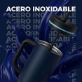 thumbnail image 3 of Termo con Asa y Popote Hidranur 40 Oz, Tapa Hermética Antifugas, Azul/Negro, 3 of 5