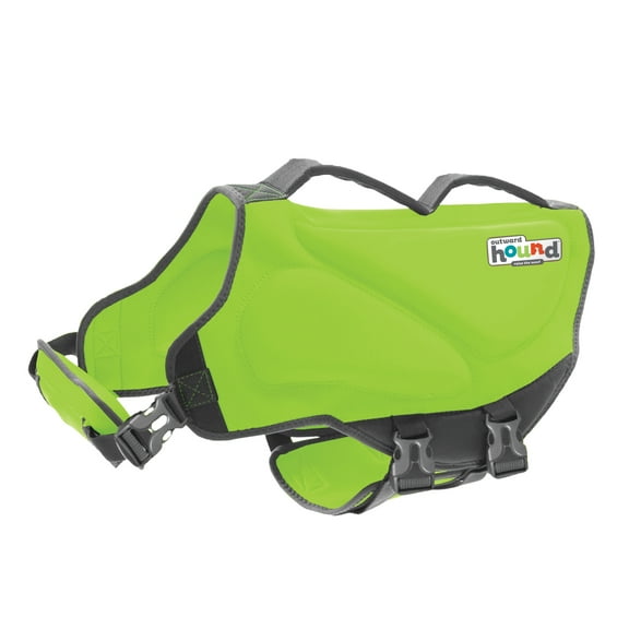 Outward Hound Dawson Swim Dog Life Jacket, Green, Medium