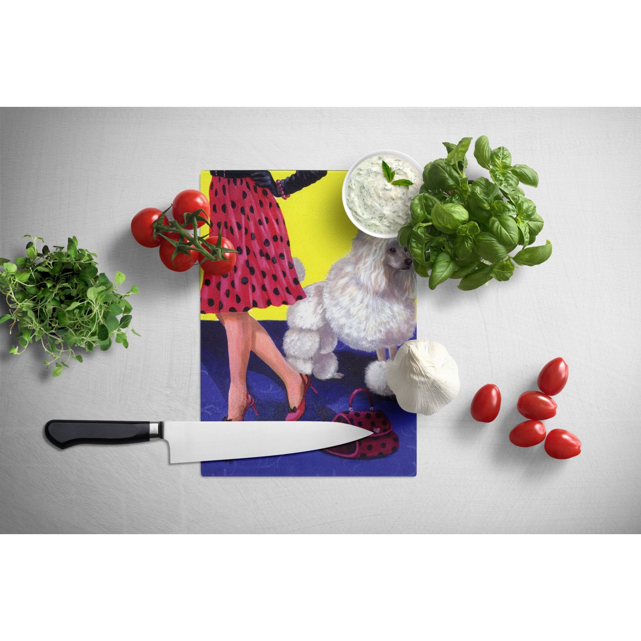 Poodle High Maintenance Glass Cutting Board Large