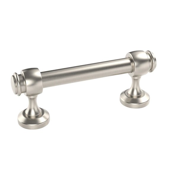 Tirador para gabinete Kruse Hardware Milano de 7,6 cm, níquel satinado