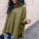 thumbnail image 3 of Blusa informal de manga larga con cuello alto y cuello alto de color liso para mujer Pompotops  FGAJ22202, 3 of 8
