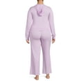 thumbnail image 3 of Secret Treasures Women's Ribbed Full Zip Hoodie and Pants Set, 2-Piece, 3 of 5