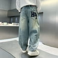 thumbnail image 5 of SUYIDA Relaxed Denim Jeans Boys 2025 Baggy Jeans Straight Leg Jeans With Pockets Elastic Waist Distressed Ripped Denim Pants With Holes，, 5 of 6