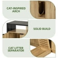 thumbnail image 5 of Uforic Litter Box Furniture with LED Light, Power Outlet for 2 Cats, Wooden Long Cat Litter Box Enclosure with Double Room, 5 of 9