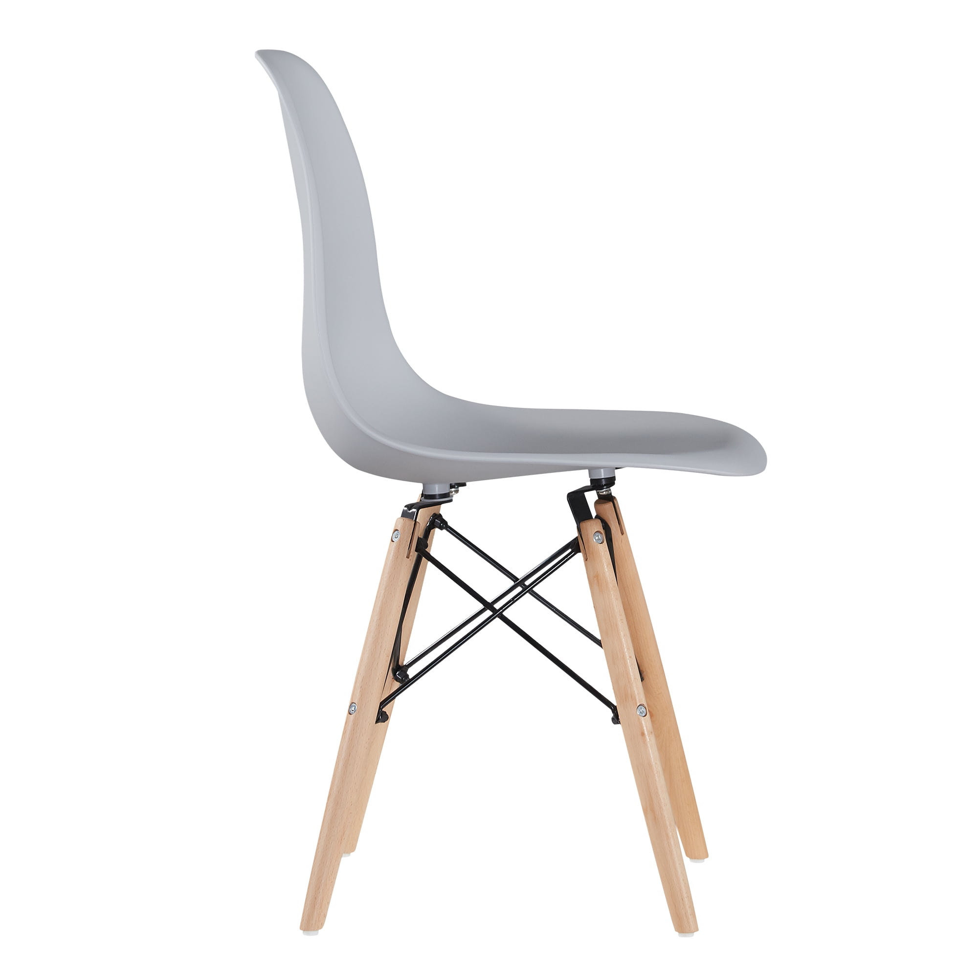 Kepooman Set of 4 Modern Armless Dining Chairs with Wood Legs, Light Gray Kepooman Set of 4 Modern Armless Dining Chairs with Wood Legs, Light Gray