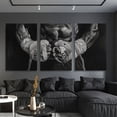 thumbnail image 4 of 3pcs Boxing Glove Canvas Art Set - Unframed Black & White Wall Decor for Living Room, Bedroom, or Studio - 16x24 Inch Frameless Modern Artwork, Martial Arts Decor, 4 of 4