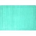 thumbnail image 1 of Ahgly Company Machine Washable Indoor Rectangle Solid Turquoise Blue Modern Area Rugs, 8' x 10', 1 of 4