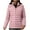 Pink, variant on Otntypg Women's Quilted Down Coat Lightweight Casual Full Zip up Waterproof Warm Thicken Warm Flannel Lined with Detachable Hood Windproof Winter Puffer Jacket with Pockets Khaki XL