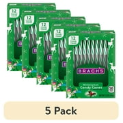 (5 pack) Brach's Wintergreen Christmas Candy Canes, Stocking Stuffers for Kids, Minty Twist on a Holiday Classic, Holiday Christmas Candy, 5.3 oz, 12ct Box