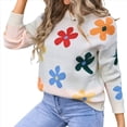 thumbnail image 3 of Suéteres Bonitos para Mujer, Jersey Floral de Larga, Prendas de Punto para Exteriores, Tops Y2K, Conjuntos Holgados para Invierno y Otoño 2025 XL, 3 of 9