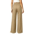 thumbnail image 7 of MYAOYINo Boundaries Womens Elastic Waist Wide Leg Pants Large Patch Pockets Casual Trousers, 7 of 7