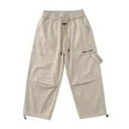 thumbnail image 1 of Children's Pants Clearance Sale Children's Pants Spring New Product Solid Color Work Pants With Multiple Pockets Loose Pants For Boys And, 1 of 6