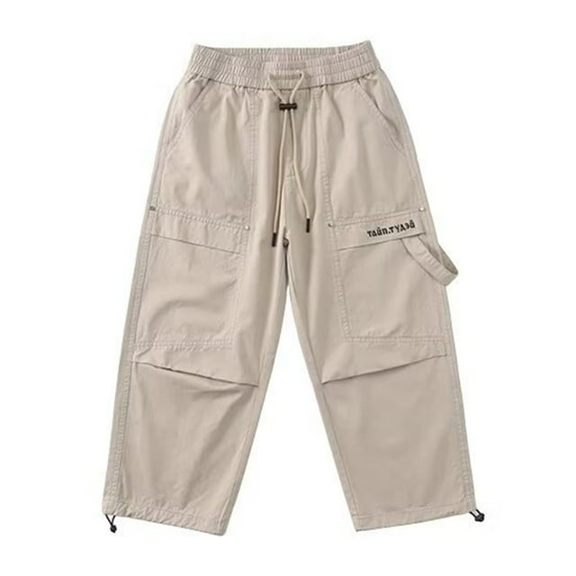 Children's Pants Clearance Sale Children's Pants Spring New Product Solid Color Work Pants With Multiple Pockets Loose Pants For Boys And