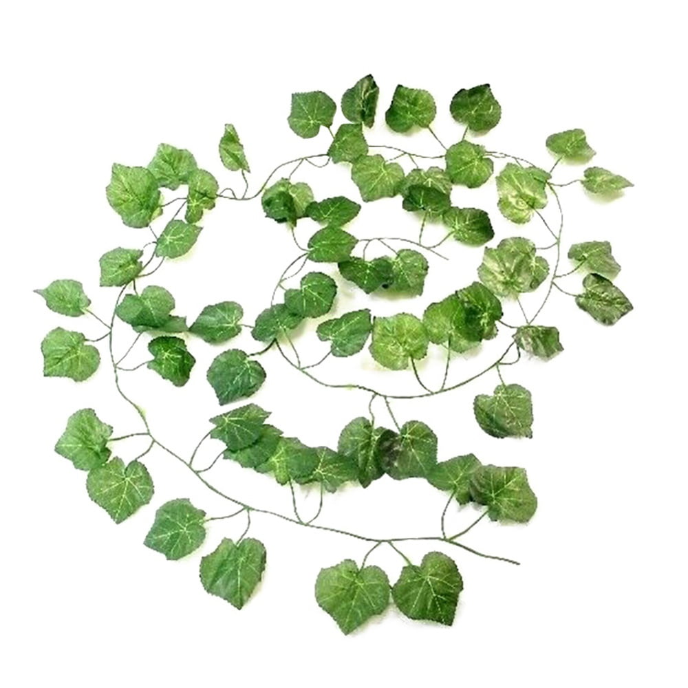 LOVE DOCK 12pcs 2M Ivy green Fake Leaves Garland Plant Vine