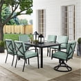thumbnail image 2 of Crosley Furniture Kaplan 7 Piece Metal Outdoor Dining Set in Mist Green, 2 of 20