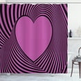 thumbnail image 1 of Ambesonne Pink Zebra Shower Curtain, Heart Shape Lines, 69"Wx84"L, Fuchsia Black, 1 of 3