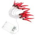thumbnail image 1 of Guirnalda de luces de chile con 20 LED, funciona con pilas, ideal para decorar patios, vallas, terrazas, balcones y camping (Rojo), 1 of 8
