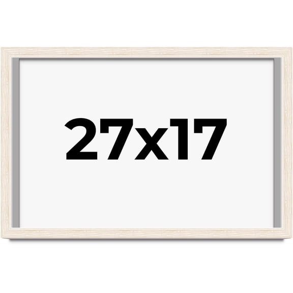 27x17 Shadow Box Frame White | 1.125 Inches Deep Real Wood Rustic Shadowbox Display Frame | UV