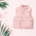 thumbnail image 6 of Generic Toddler Birthday Tops Toddler Kids Baby Winter Warm Jacket Outerwear Solid Color Vest Coat Outwear for Girls Boys with Pocket, 6 of 8