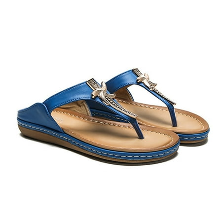 

Yedhsi Women s Shoes Low-heeled Slippers Casual Comfortable Wear-resistant Sandals Summer Beach Flip Flops