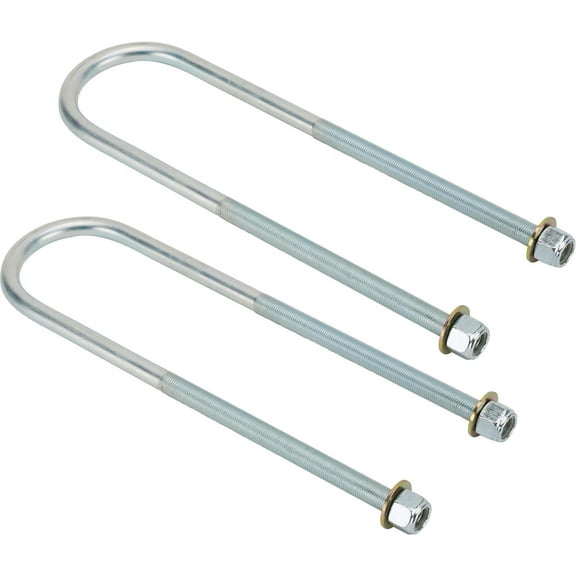 Leaf Spring U-Bolts for 2-1/2 Inch Axle Tube, 10 Inch Long