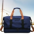 thumbnail image 5 of Litrail Unisex Waterproof Gym Duffle Bag with Separate Shoe & Wet Clothes Compartments, 18” Carry-On Sports Bag for Men Women Ki-ds – Washable Wear-Resistant Dark Blue, 5 of 5