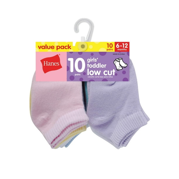 Hanes Hanes Baby Girls Low Cut Socks, 10Pack