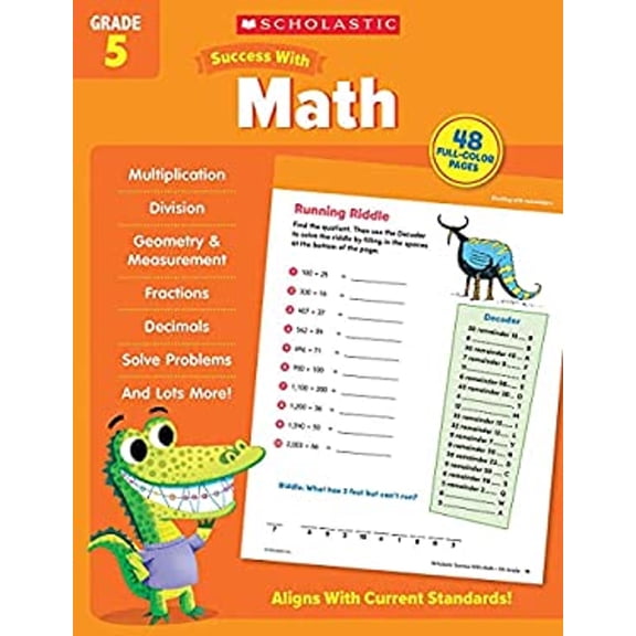 Pre-Owned Scholastic Success with Math Grade 5 Workbook (Paperback) 1338798537 9781338798531