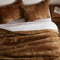 thumbnail image 4 of Velvet Quilt California King-118''x106'', Lightweight Caramel Velvet Comforter Set with 2 Pillow Shams, Soft Oversized Cross Stitch Bedspread Coverlet Quilted Bedding Set for All Season, 4 of 7
