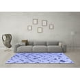 thumbnail image 3 of Ahgly Company Machine Washable Indoor Square Abstract Blue Modern Area Rugs, 6' Square, 3 of 4