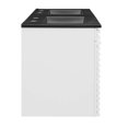 thumbnail image 3 of Wall Mount Double Sink Vanity Cabinet, White Black, Wood, Mid Century Hotel Bedroom Bathroom, Modern Contemporary HB34085, 3 of 11