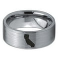 thumbnail image 2 of Tungsten California The Golden State Band Ring 8mm Men Women Comfort Fit Gray Flat Cut Brushed Polished, 2 of 4
