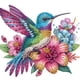 thumbnail image 1 of (WQ336) Resina Con Forma Especial La Serie Animal Colibrí Color Diamante Parcial 30*30cm, 1 of 9