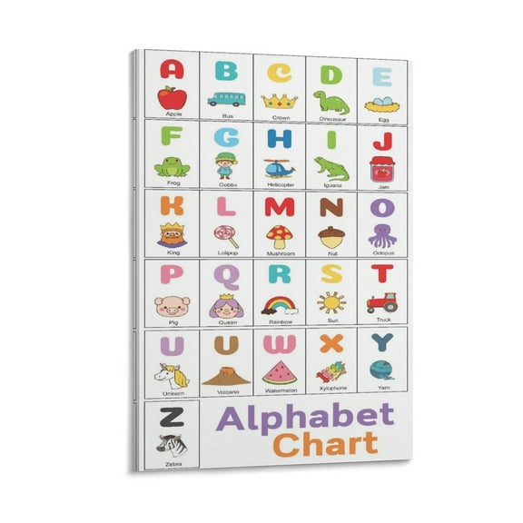 26 Letters Learning Poster (2) Print Photo Art Painting Canvas Poster Home Decorative Bedroom Modern Decor Posters Gifts 12x18inch(30x45cm)