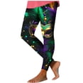 thumbnail image 2 of Womens 2026 Mardi Gras Printed Leggings Tummy Control High Waist Yoga Pants Athletic Fashion Carnival Tights Casual Fashion Bottom Pant Purple 3XL, 2 of 6