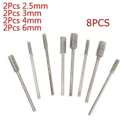 

BAMILL 8Pcs Diamond Cutting Grinding Head 2.35mm Shank Jade Stone Carving Polishing