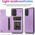 thumbnail image 6 of case for  Samsung Galaxy A52 Case Wallet with Card Holder, Embossed Mandala Pattern Flower Premium PU Leather Double Magnetic Buttons Flip Shockproof Protective Cover for Samsung Galaxy A52 Purple-SKM, 6 of 15