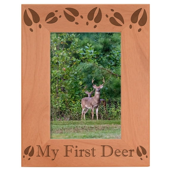ThisWear Hunting Frame My First Deer Picture Frame Hunters Gifts Wood Engraved 4x6 Portrait Picture Frame