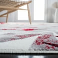 thumbnail image 4 of SAFAVIEH Skyler Bosworth Leaves Area Rug, Grey/Red, 6'7" x 6'7" Round, 4 of 8