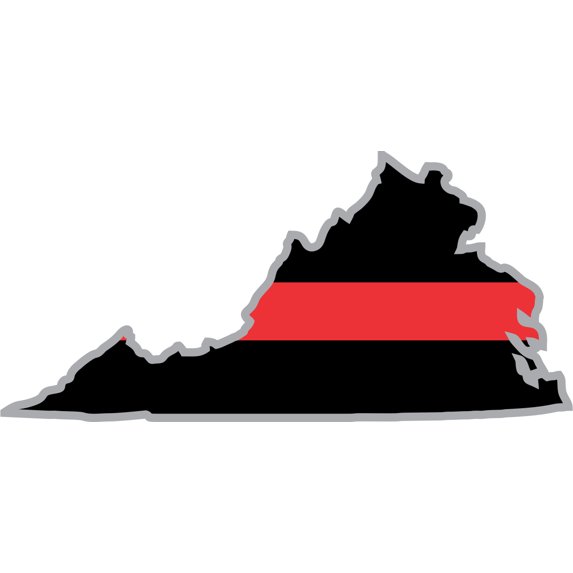 3.8 Inch Thin Red Line Virginia Firefighter Decal