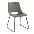 thumbnail image 2 of Lumisource Robbi Contemporary Dining Chair in Black Steel and Grey Faux Leather - Set of 2, 2 of 8
