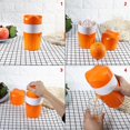 thumbnail image 5 of Exprimidor de mano naranja citrus exprimidor manual de tapa rotatorio de frutas con filtro y contenedor Feliz Sencillez, 5 of 5
