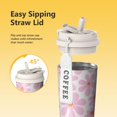 thumbnail image 3 of 18oz Travel Coffee Mug, 316 Stainless Steel Vacuum Insulated Tumbler with 2-in-1 Straw Lid & Strap, Daisy Floral Print, 3 of 6