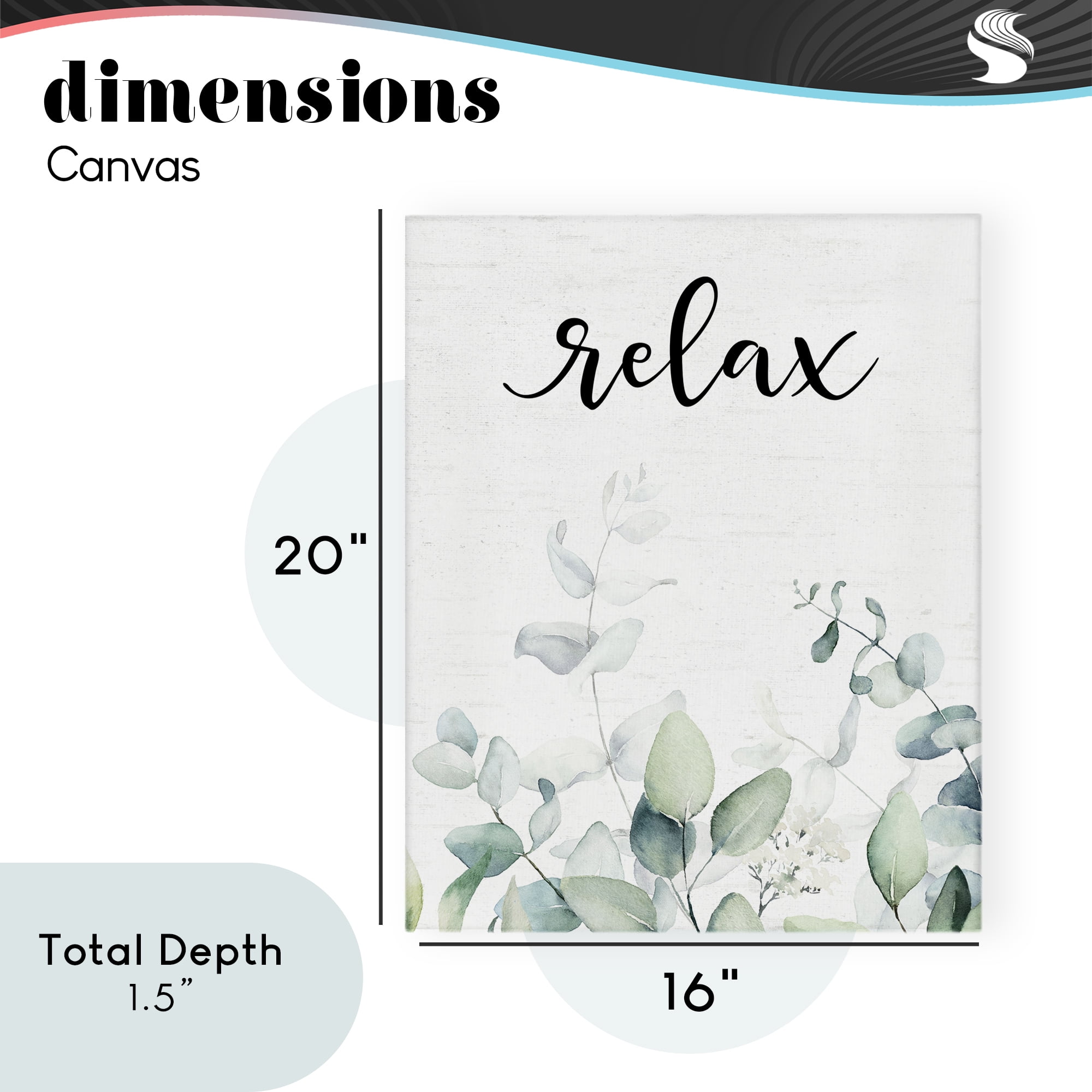 Relax Leafy Herbs Canvas Wall Art, design by Lettered and Lined