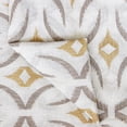 thumbnail image 2 of Fabric Mart Direct Off White Sheer Fabric By The Yard, 54 inches / 137 cm width, 5 Continuous Yards White Sheer Fabric, Geometric Mustard Embroidery, Upholstery Drapery Curtain Wholesale Fabric, 2 of 8